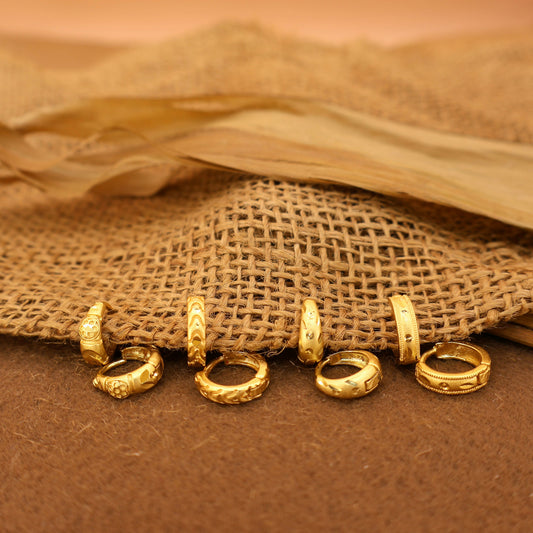 Artificial Gold AD bali Huggie Hoop Earrings kan ki bali for women and girls Combo Pack of 4