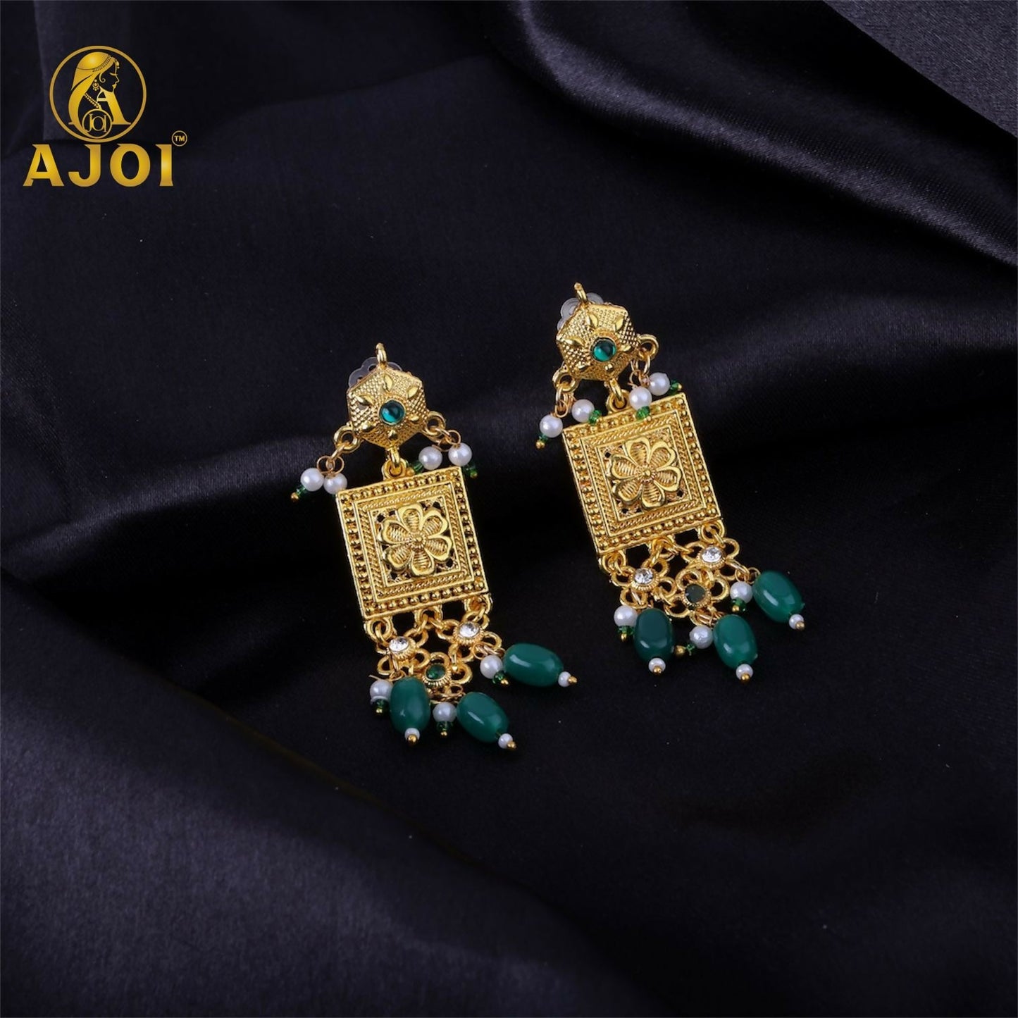 Rajputi Royal Green Aad – Traditional Rajasthani Jewellery set with Earrings for Women & Girls