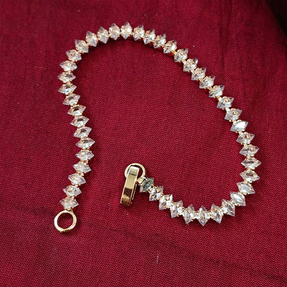 Rose Gold Plated Ad Stone Chain Bracelet