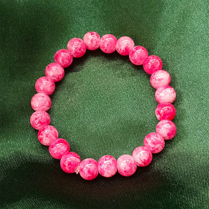 Pink Glass Beads Bracelet