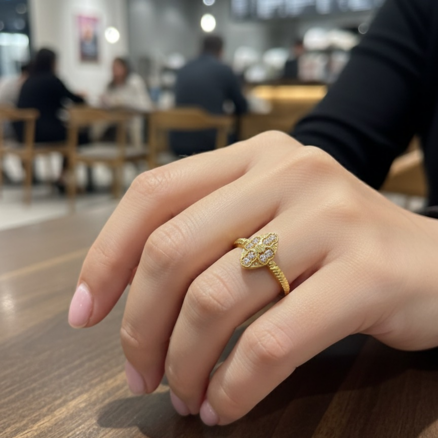Elegant   Artificial Gold-Tone Designer Ring – Pack of 6 (Mix Collection)