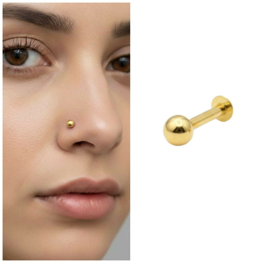 Artificial Gold pated Back Nose Stud Laung Koka Nathni for women and girls