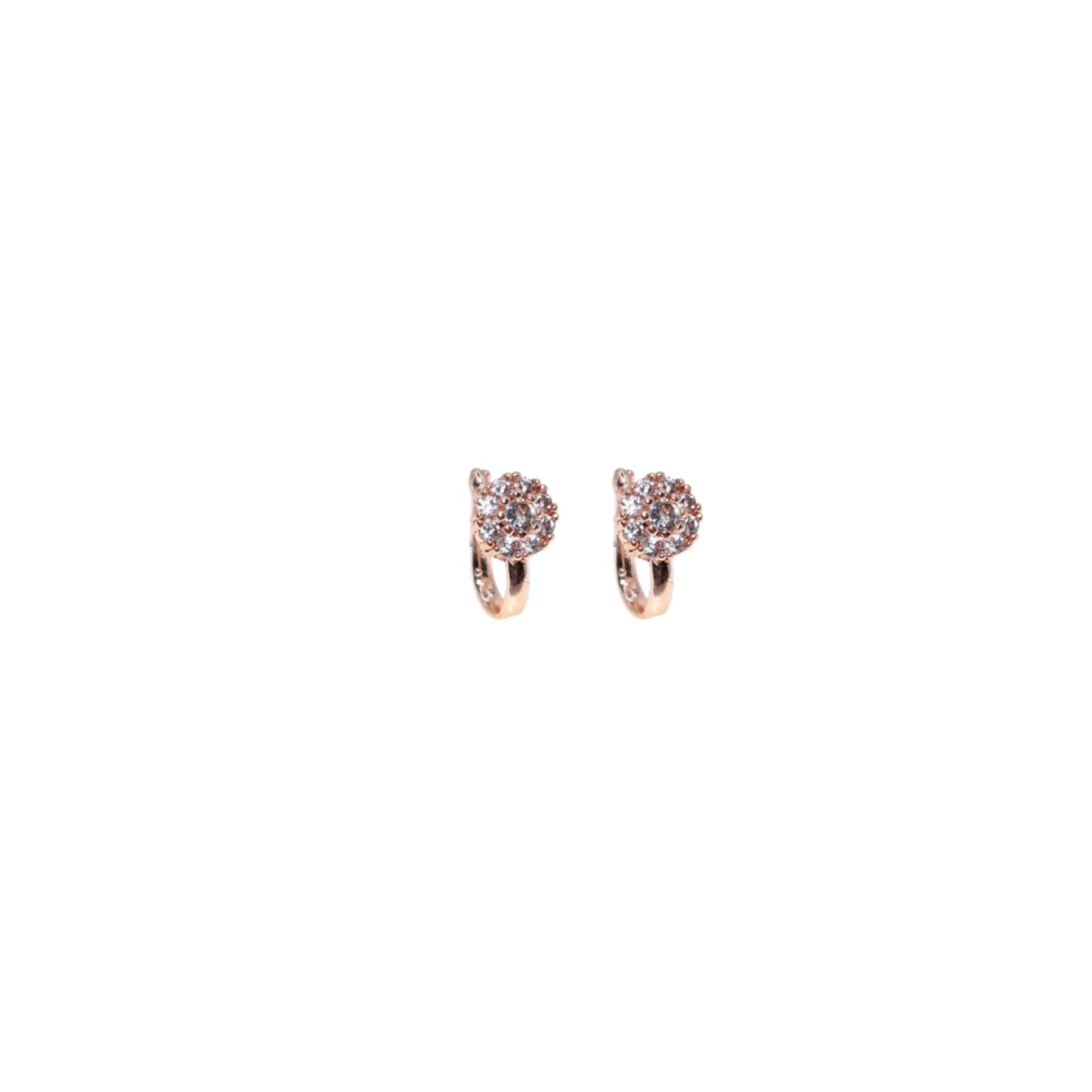 Pave Cluster/Double Hoop Nose Jewelry | Clip-On & Piercing Combo Pack of 2