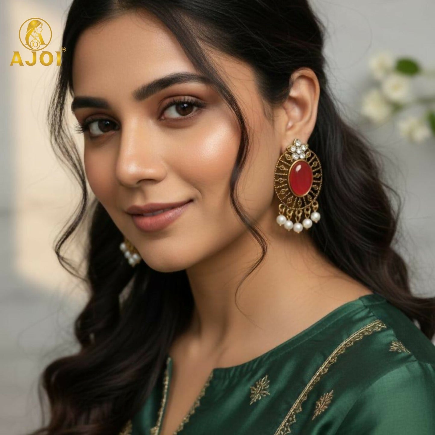 Royal Antique Stone & Pearl Drop Earrings Combo – 4 Designer Pairs