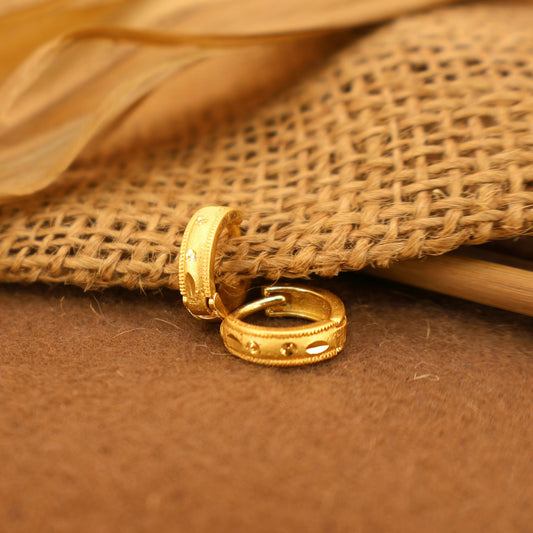 Artificial Gold Hoop Earrings kan bali with AD Bali