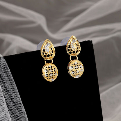 Dual-Tone   Artificial Gold Plated Geometric Pattern Link Necklace Set