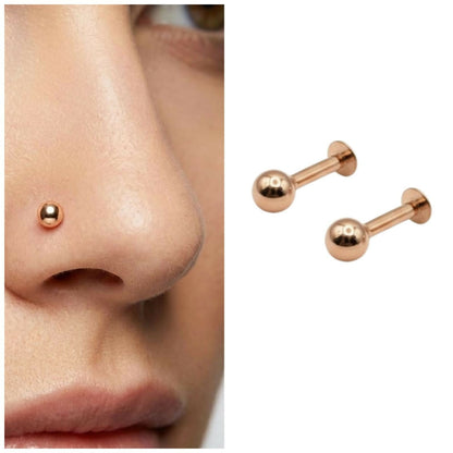 Rose    Artificial Gold nosepin Laung Koka Nathni for women and girls combo pack of 2