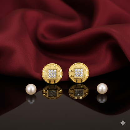 Heart Filigree   Artificial Gold-Plated Stud Earrings with AD for women and girls