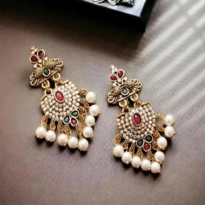 Fancy Traditional Pearl Jhumka Earrings Navaratri Special Earrings Jhumka For Women