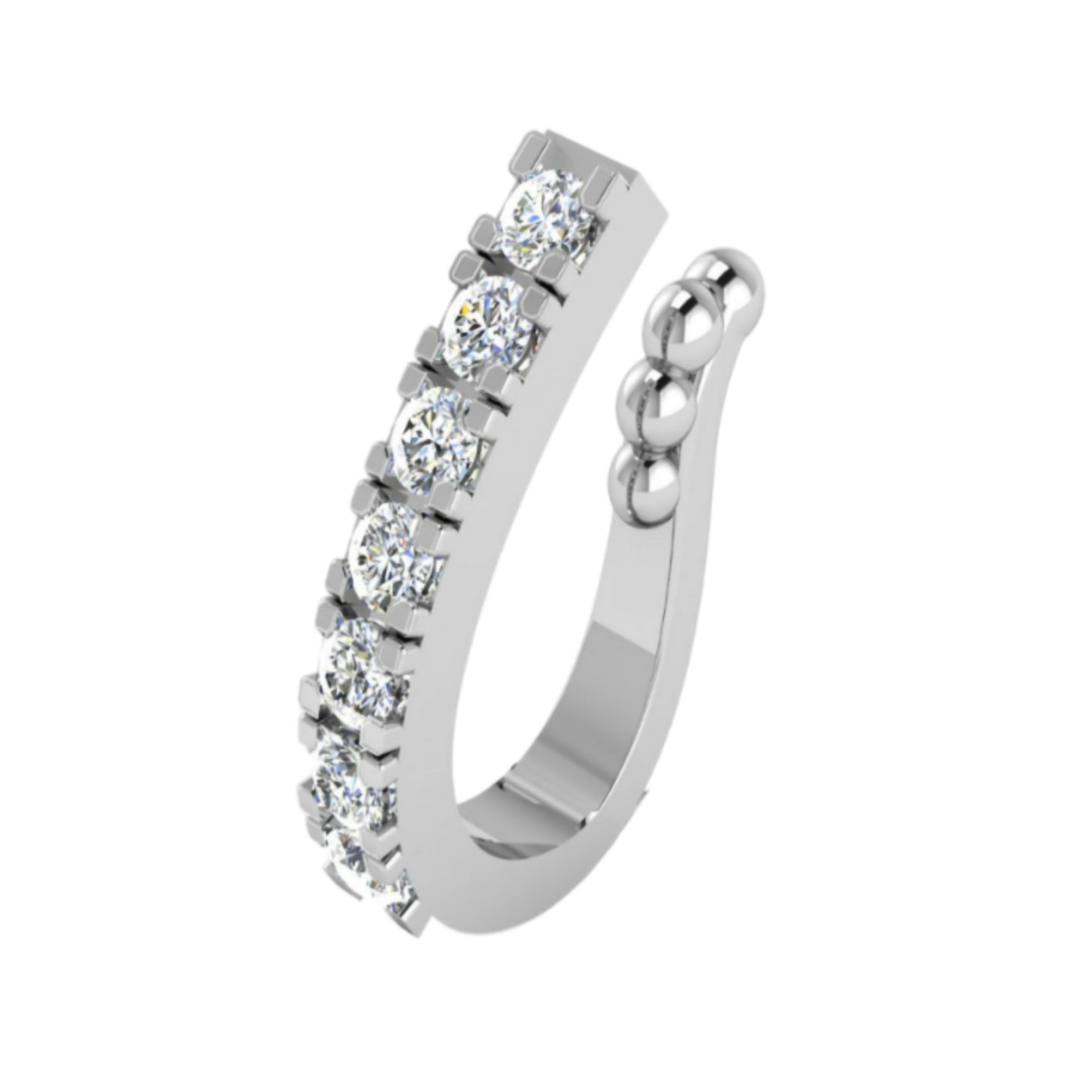 CZ Line Clip-On Nose Cuff | Stacked Non-Piercing Nose Ring Combo Pack of 2