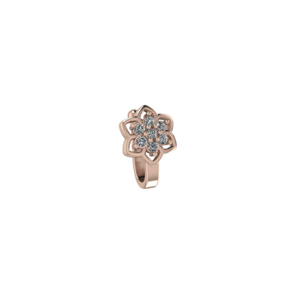 Artificial Gold Tone Flower Design Fake Nose Stud/Nath