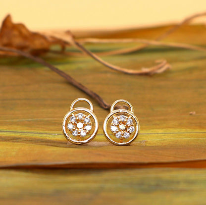 Dainty    Artificial Gold Lock & Key Stud Earrings with AD for women & girls