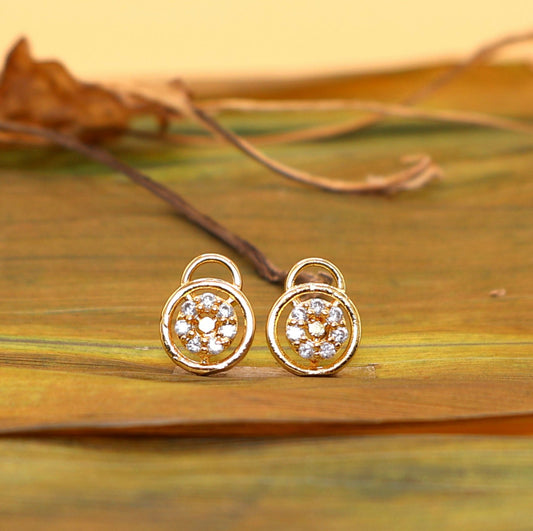 Dainty    Artificial Gold Lock & Key Stud Earrings with AD for women & girls