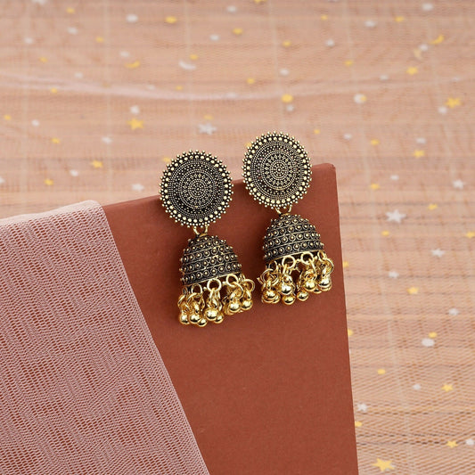 Traditional    Artificial Gold Finish Jhumka Earrings