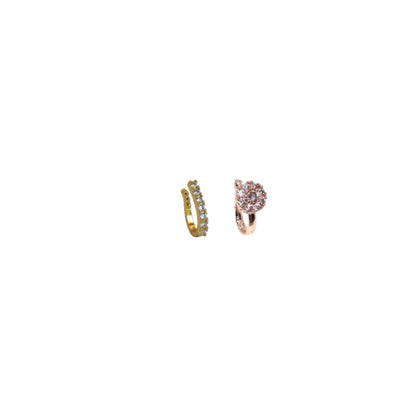 Non-Pierced CZ Nath Set (Clip-On):   Artificial Gold, Silver, Rose    Artificial Gold Combo Pack of 2