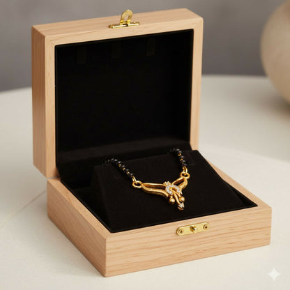 Artificial Gold Plated AD Studded Floral Mangalsutra for Women