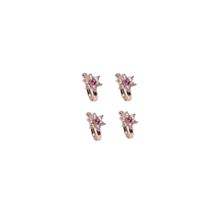 Pressing Nath / Stud Set for Unpierced Nose | Multi-Style Combo Pack of 4