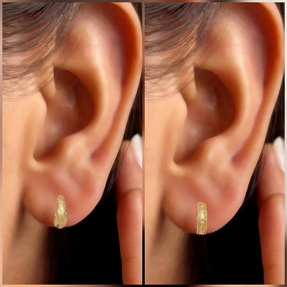 Mini    Artificial Gold Huggie Hoop Earrings kan ki bali with AD bali combo pack of 2