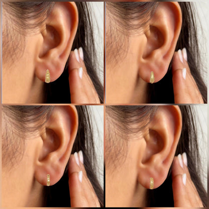 Artificial Gold AD bali Huggie Hoop Earrings kan ki bali for women and girls Combo Pack of 4