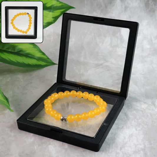 Elegant Yellow Buddha Charm Bracelet With Air-Tight Display Box