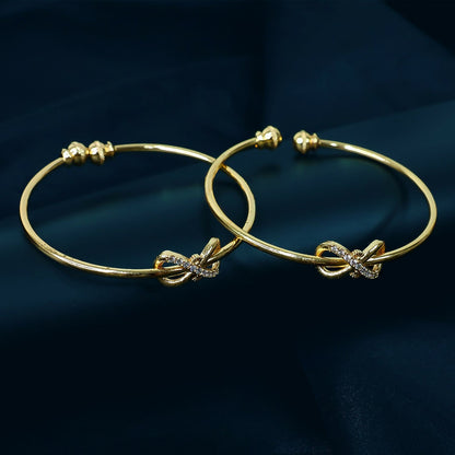 Elegant Knot Design Bangles with Stone Detailing