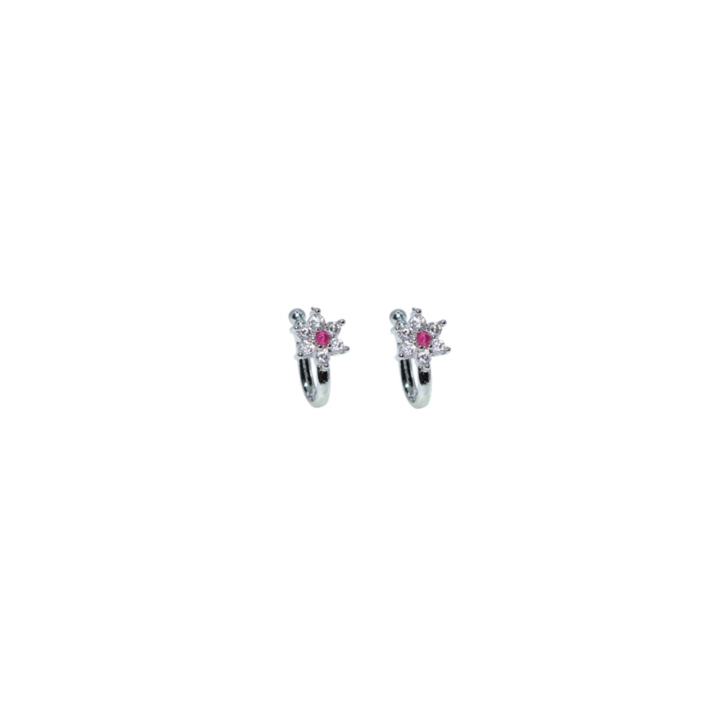 2 Pcs Non-Piercing Nose Ring Set Mega Combo Floral Cuff