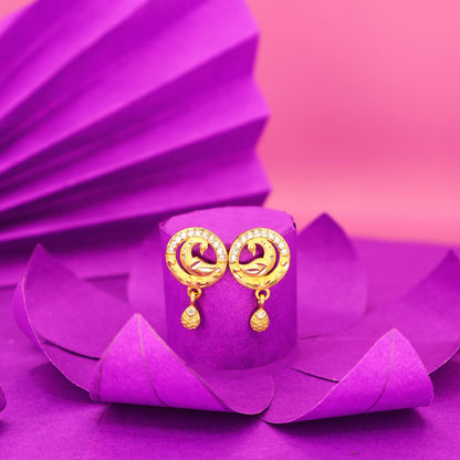 Artificial Gold Peacock Stud Earrings with AD for women and girls