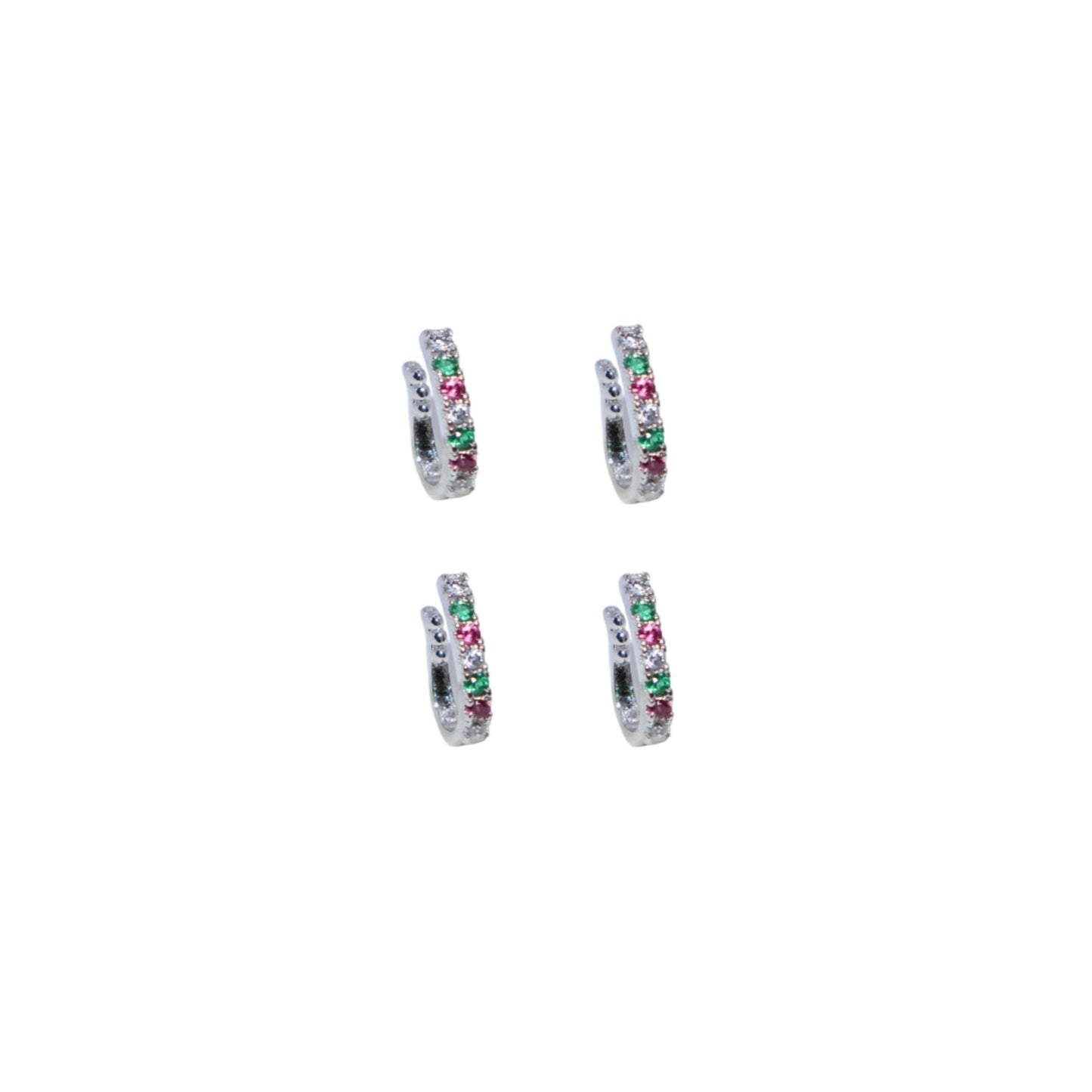 Clip-On Nose Ring Combo | Flower Stud & Double Hoop Nath Combo Pack of 4