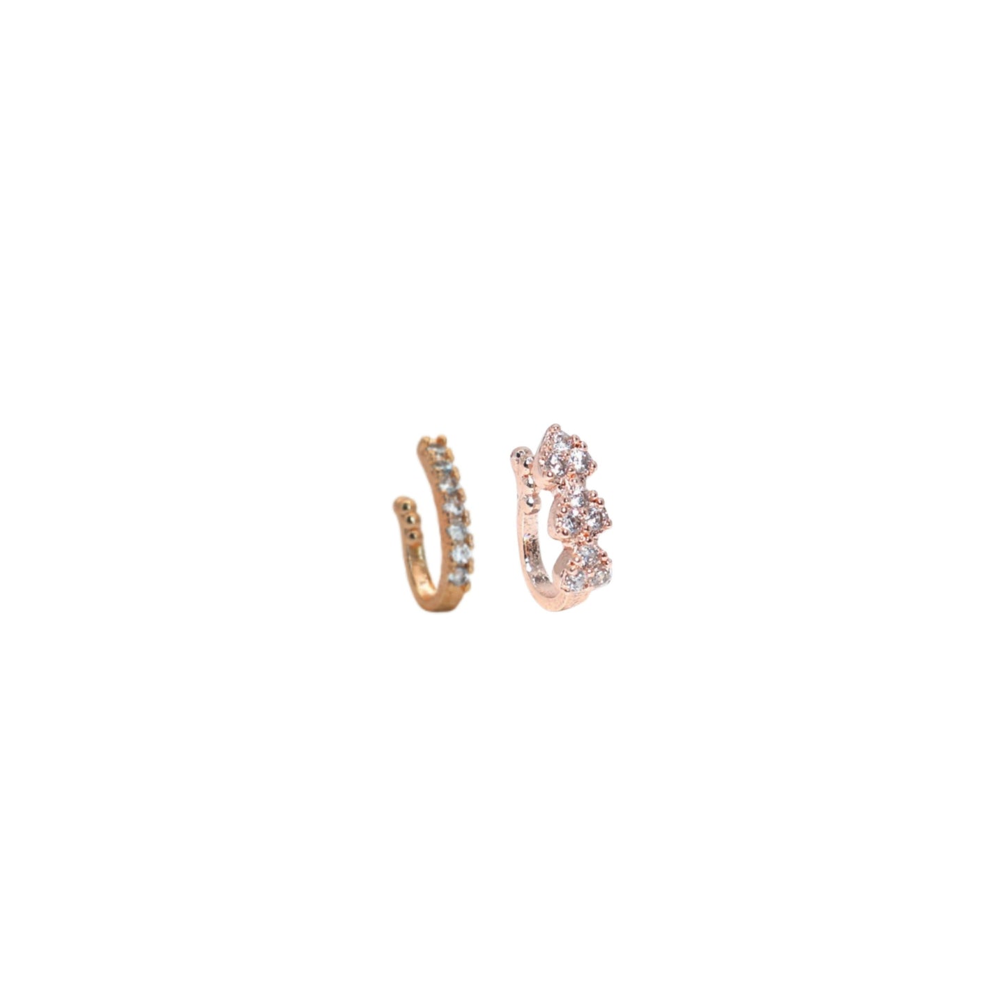 Triple Cluster CZ No Piercing Nose Ring Nath -   Artificial Gold/Rose    Artificial Gold Combo Pack of 2