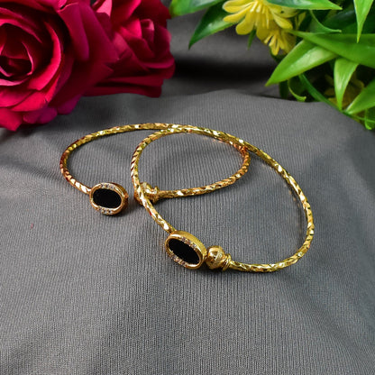 Timeless  Artificial Golden Bangles (1 Pair)
