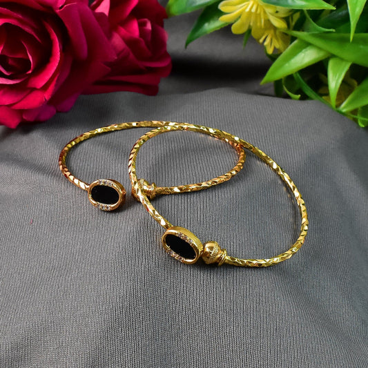 Timeless  Artificial Golden Bangles (1 Pair)