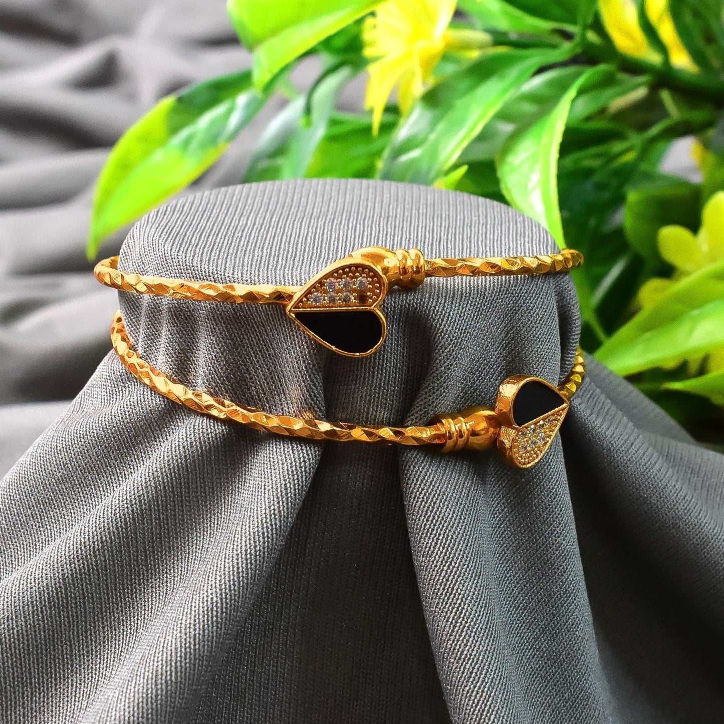 Elegant  Artificial Golden Bangles (1 Pair)