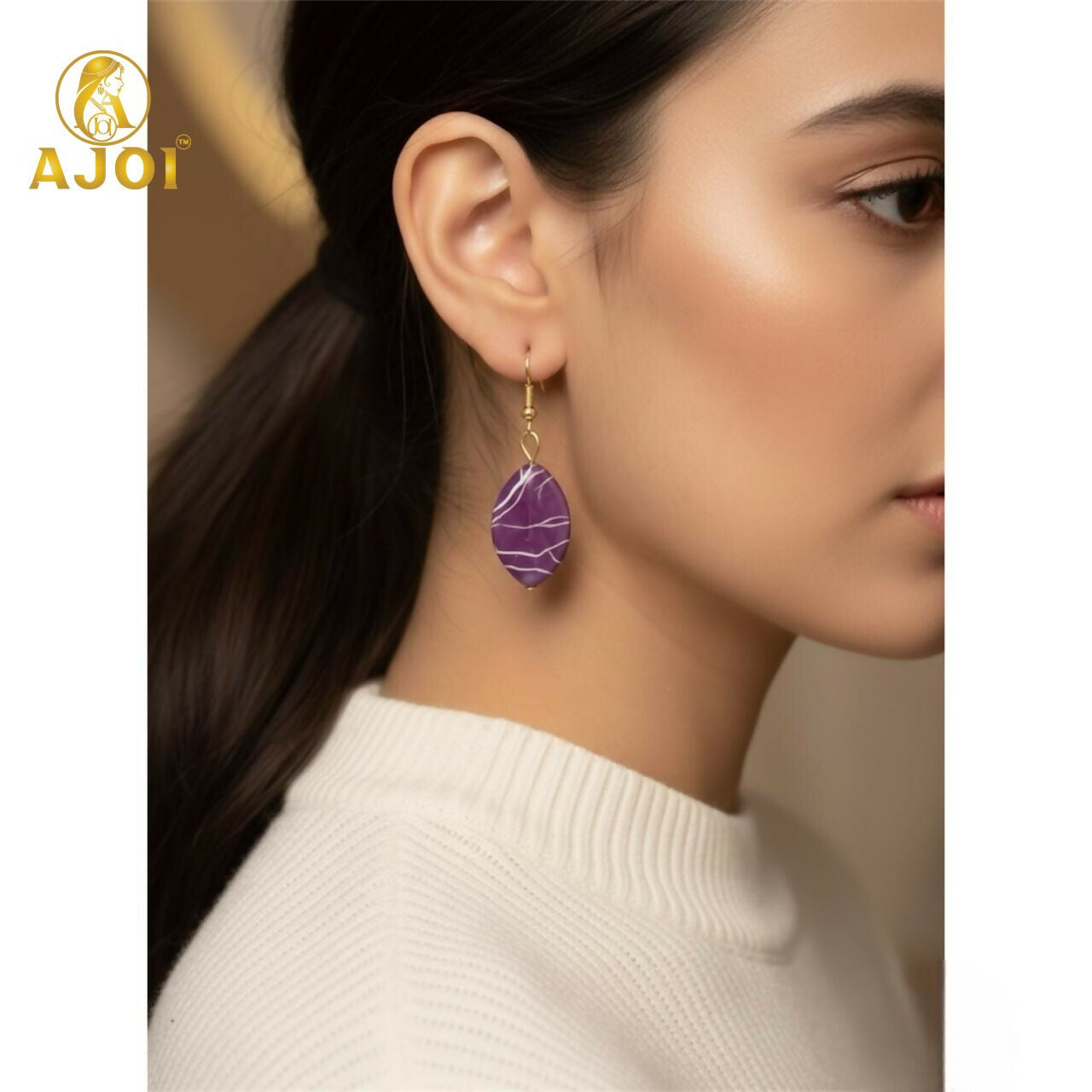 Multicolor Marble-Pattern Hanging Earrings for Women & Girls | Kati Earrings Pack of 6.