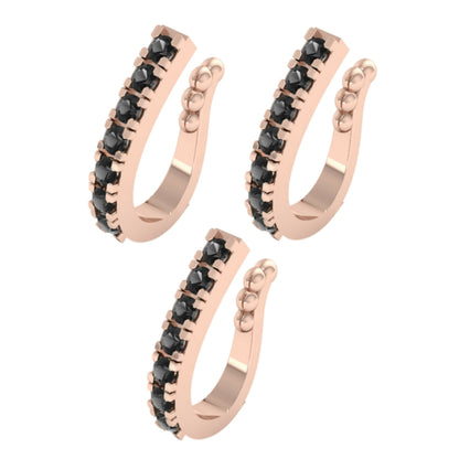 Minimalist Rose    Artificial Gold Pink Bar Non-Piercing Nose Stud/Pin Combo Pack of 3
