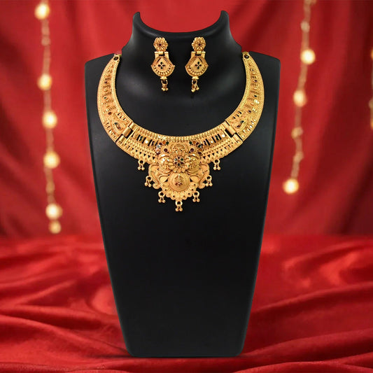 Glamorous   Artificial Gold Plated Necklace Set - Shine Brigh