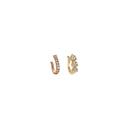 No Piercing CZ Nath Clip-On Nose Ring Set (   Artificial Gold & Silver) Combo Pack of 2