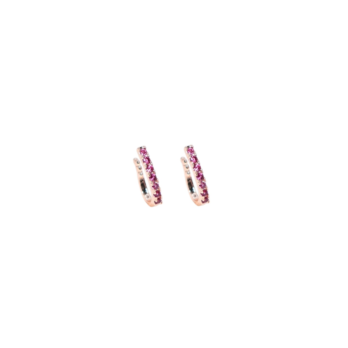 Rose    Artificial Gold Double Row Pink Studded Nose Ring/Cuff Combo Pack of 2