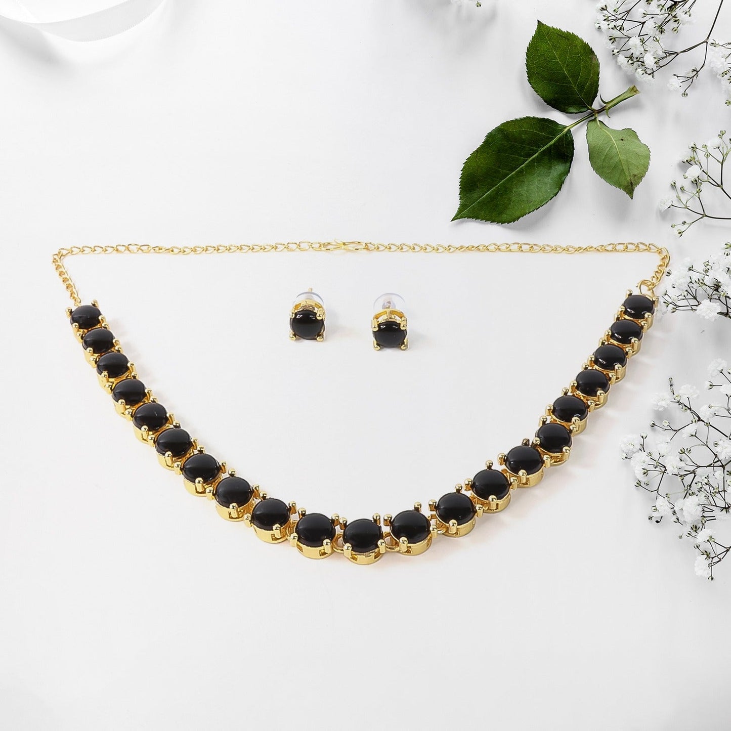 American Diamond Elegant   Artificial Gold Plated Necklace Set