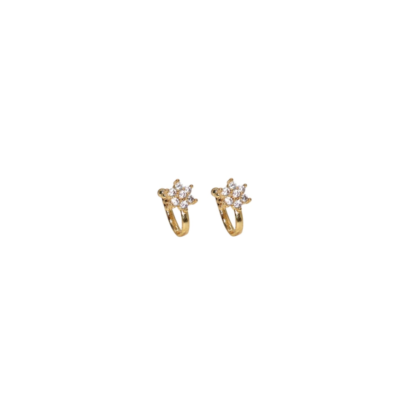 Artificial Gold Plated Floral Crystal Clip-On Nosepin for women and girls combo pack of 2