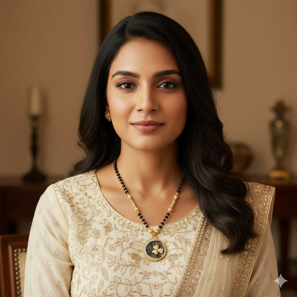 Artificial Gold Plated AD Butterfly Coin Pendant Mangal sutra For women