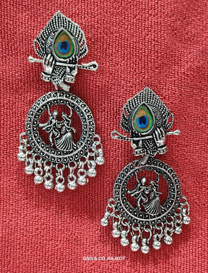Silver Peacock Earrings