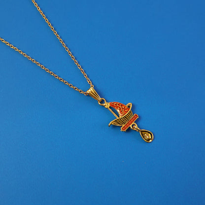 Stylish Steamer Boat Design Pendant Necklace with Chain for Women