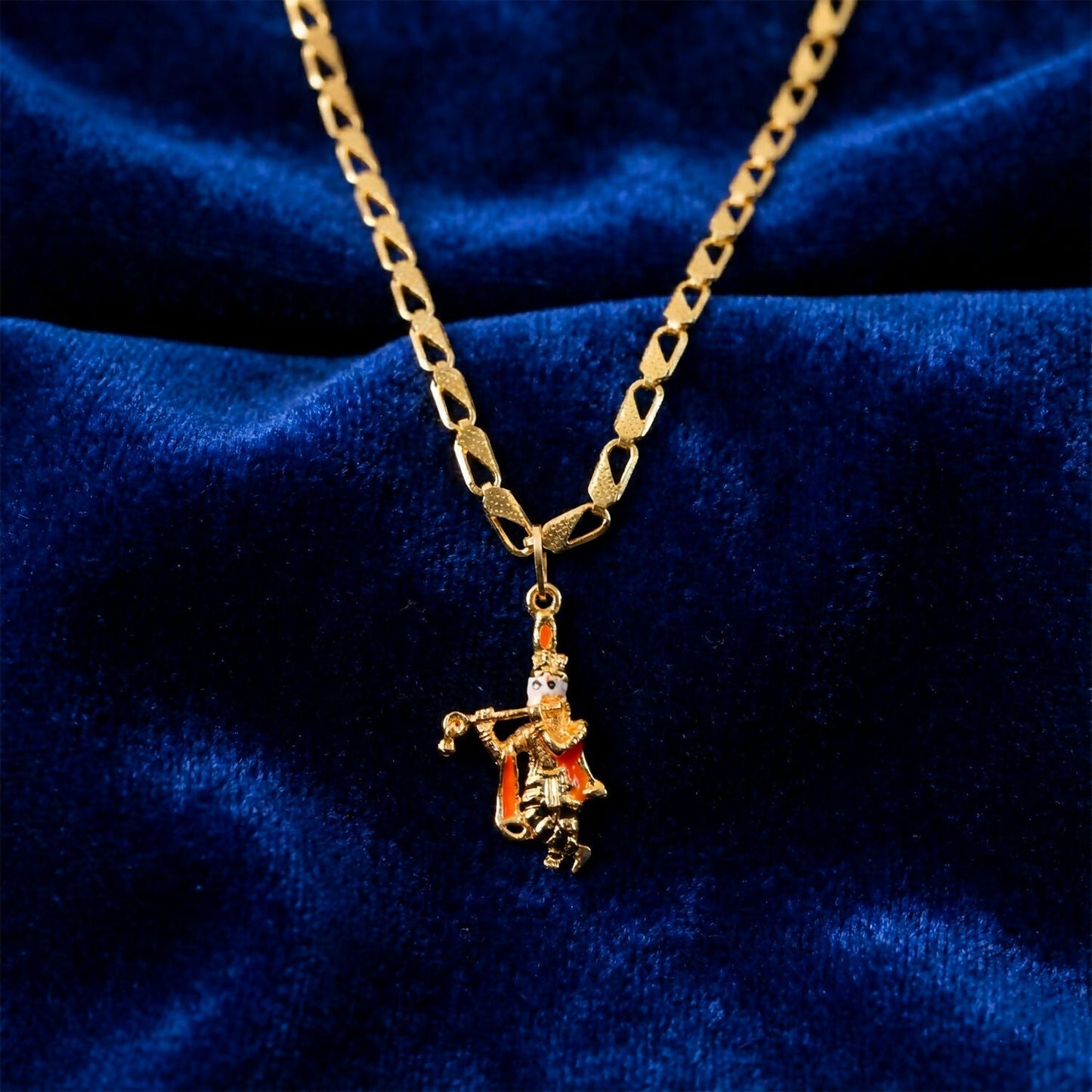 Lord Krishna Pendant with Chain – Eternal Divine Charm Necklace