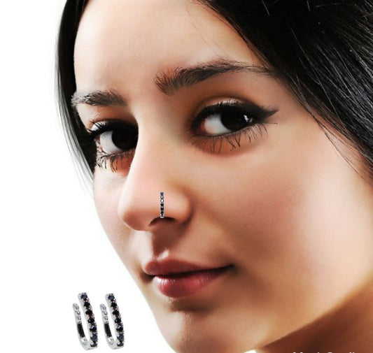 Clip-On Nose Ring Combo | Flower Stud & Double Hoop Nath Combo Pack of 2