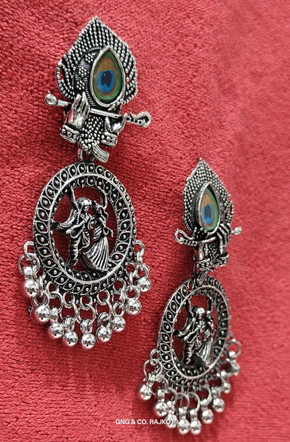 Silver Peacock Earrings