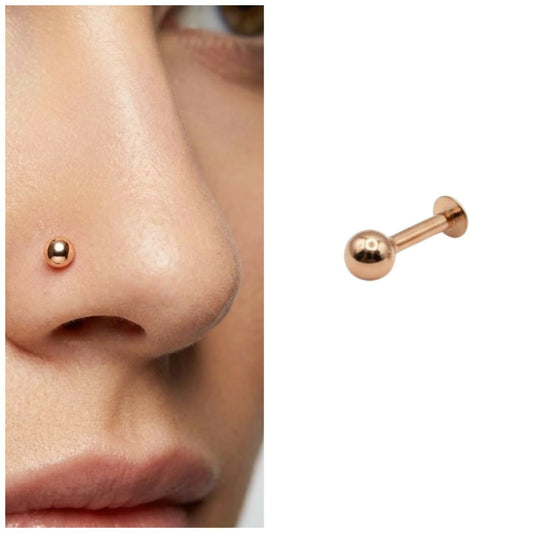 Rose    Artificial Gold nosepin Stud Flat Back Nosepin Laung Koka Nathni for women and girls