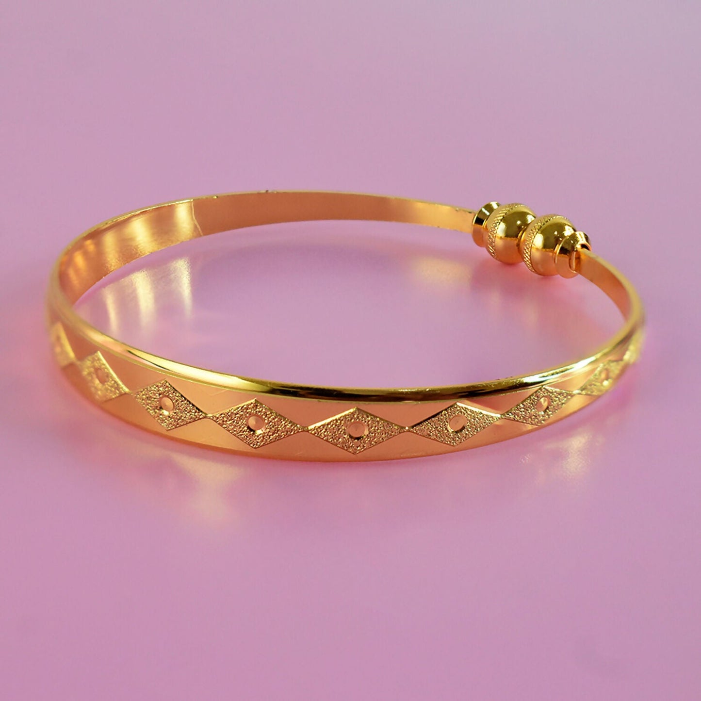Textured Traditional-Style Bangles with Beaded Detailing