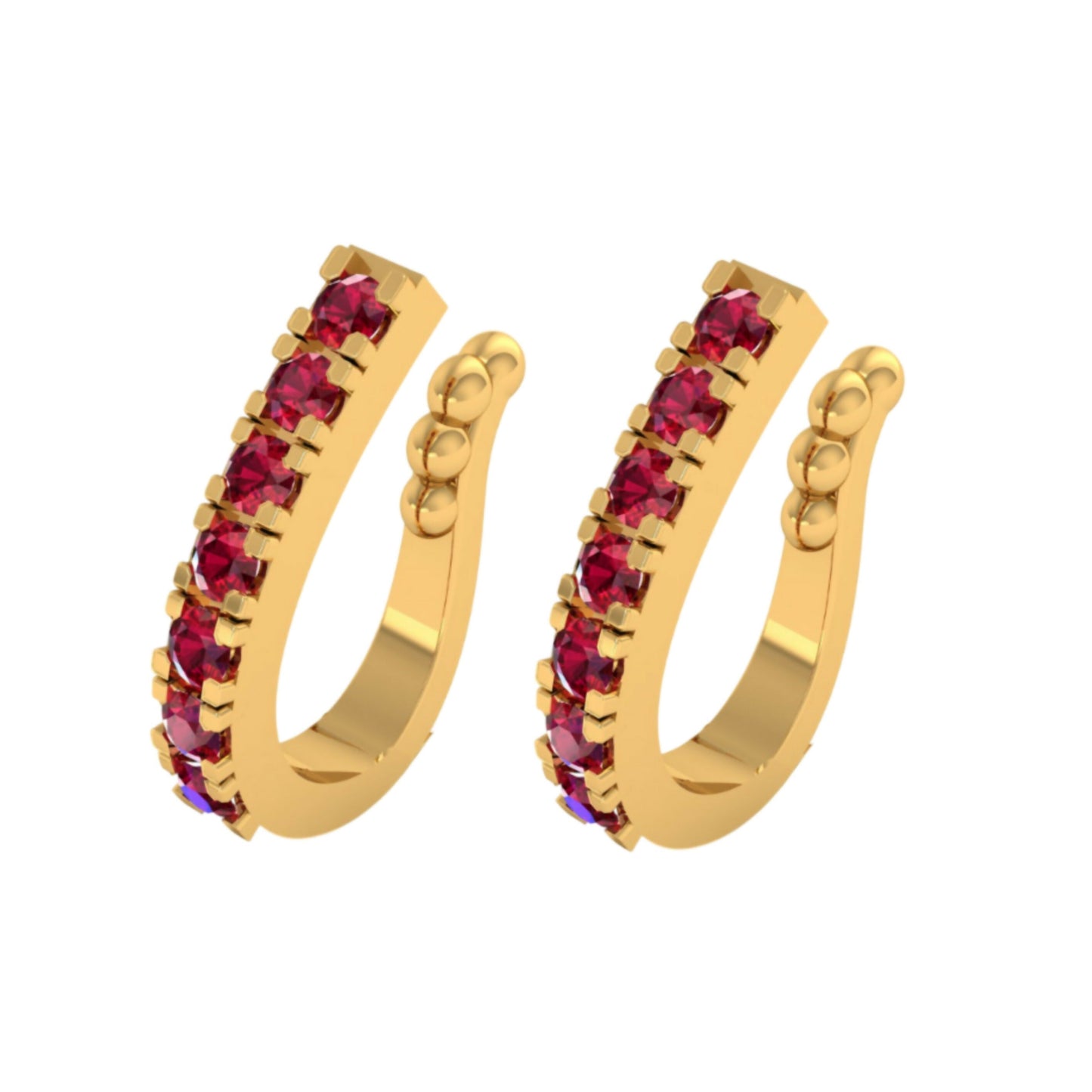Double Row Pink Gem Nose Ring/Pin |   Artificial Gold/Silver Plated Combo Pack of 2