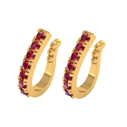 Double Row Pink Gem Nose Ring/Pin |   Artificial Gold/Silver Plated Combo Pack of 2