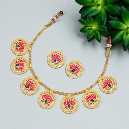 Heavy R   Artificial Gold-Tone Traditional Filigree Choker Set